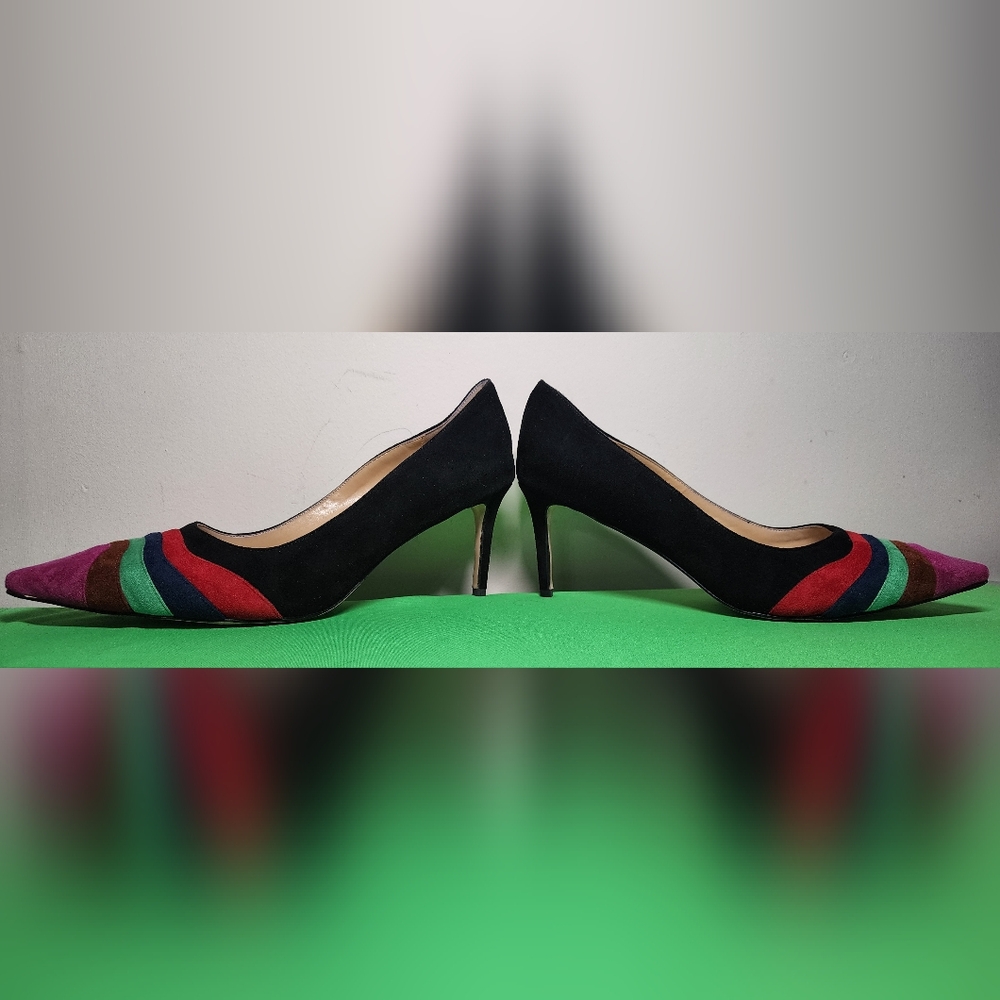 Elegant Black Suede Women's Heels